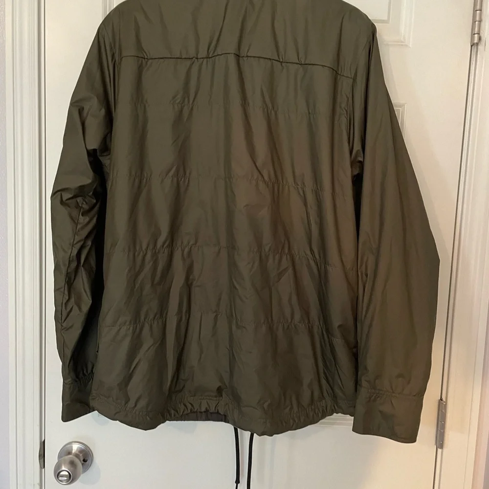 North Face Dark Green Mens Snap Up Jacket Size Large